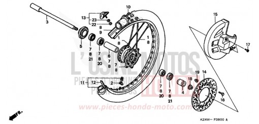 ROUE AVANT CR125RW de 1998